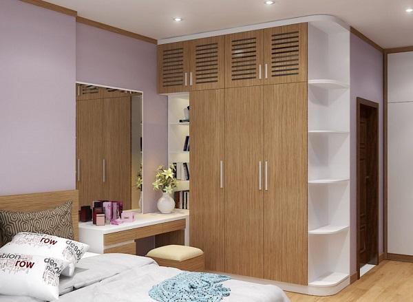 Tủ quần áo âm tường kết hợp trang trí