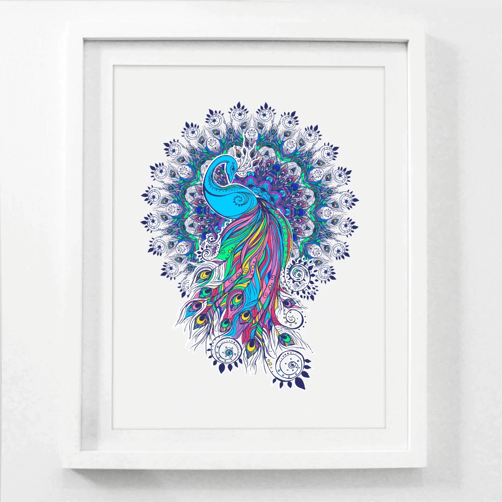  Tranh treo hình chim công tượng trưng cho quyền quý cao sang