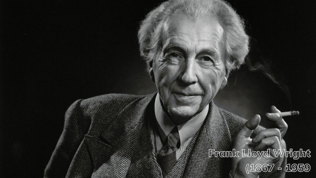 Frank Lloyd Wright, người ủng hộ sự đơn giản và hòa nhập với môi trường dù có cách tiếp cận khác.