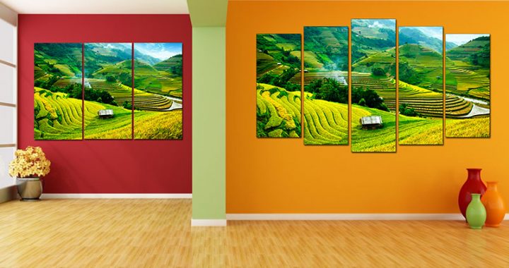 Tranh phong cảnh ruộng bậc thang bình yên