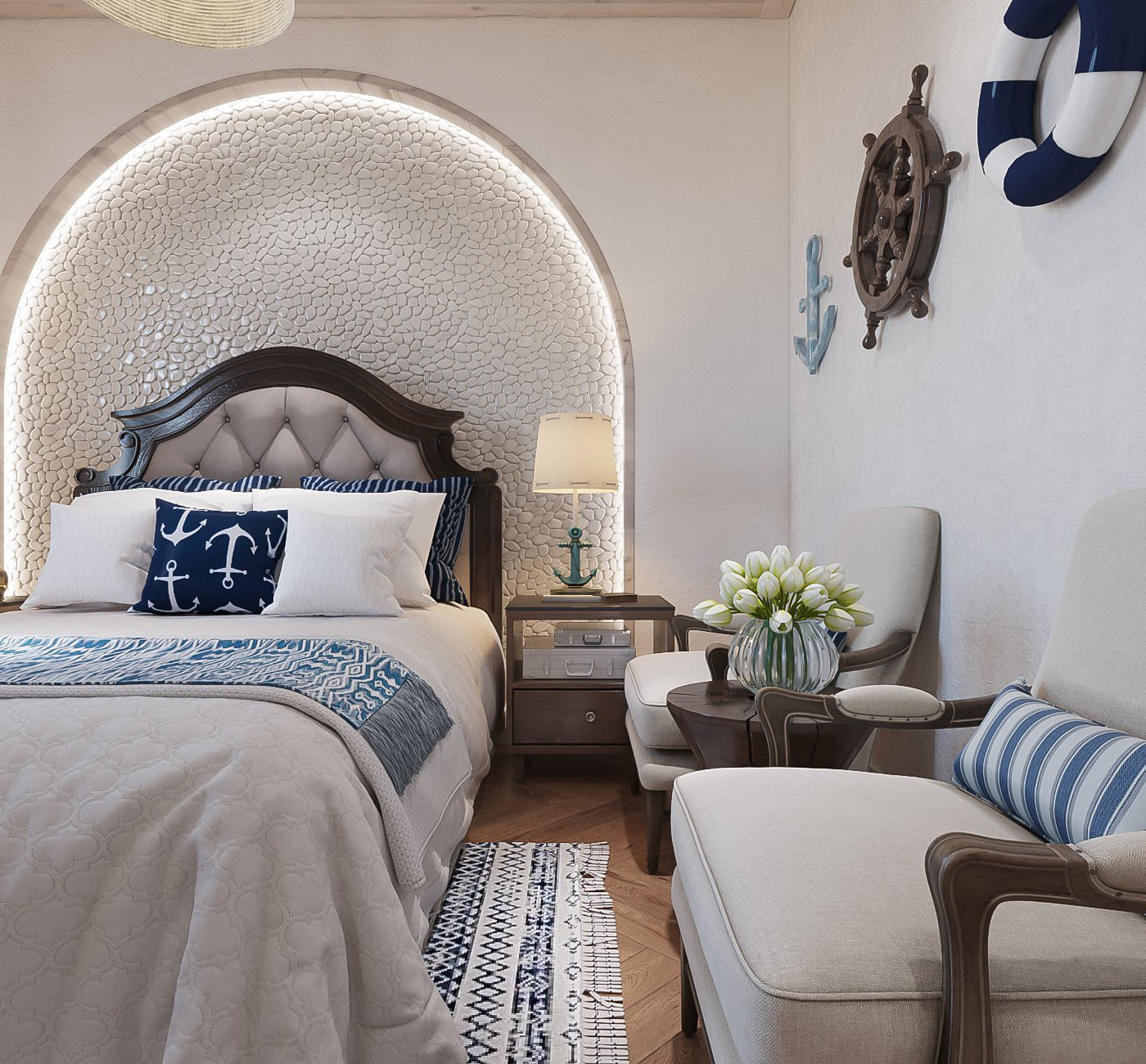 Phòng ngủ style Địa Trung Hải