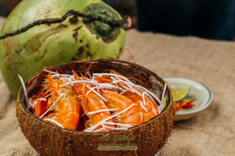 Tôm hấp dừa xiêm
