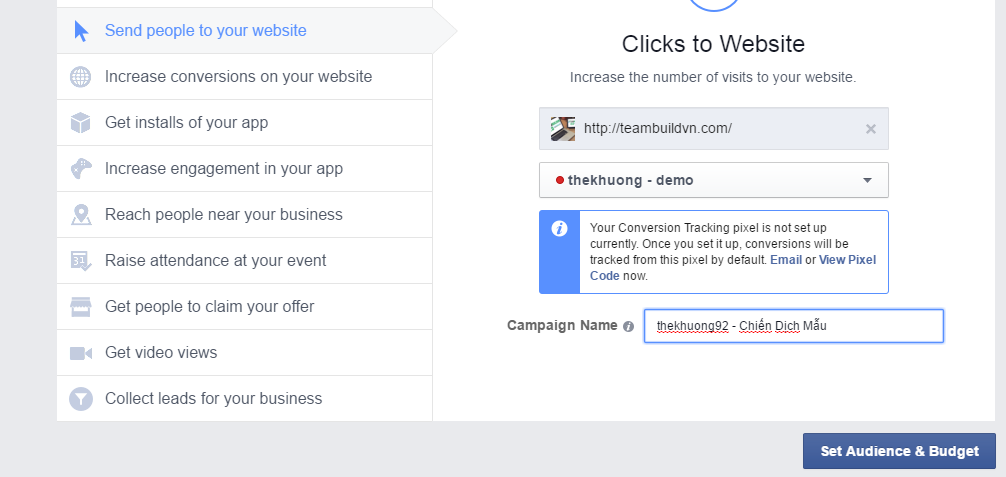 Cách tạo quảng cáo instagram qua trình quản lý Faccebook