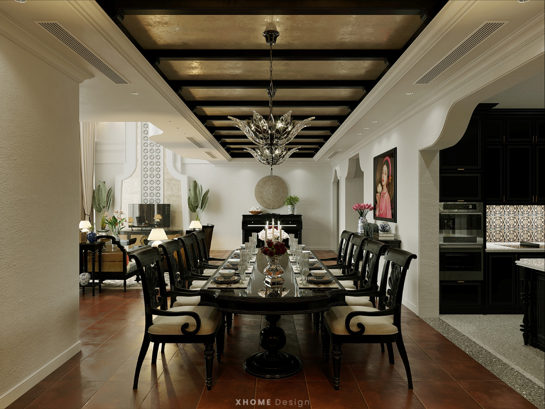 Dấu ấn Đông Dương trong không gian phòng bếp và khu vực ăn uống