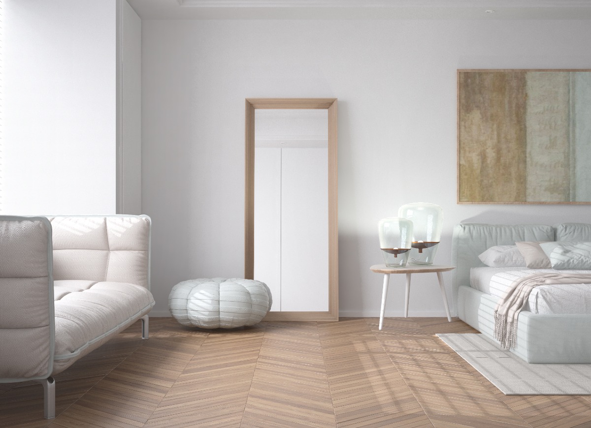 đặt gương đối diện cửa phòng ngủ