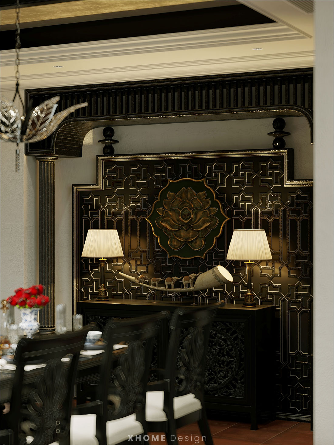 Họa tiết hoa lá đặc trưng Á Đông lịch thiệp gìn giữ nét truyền thống