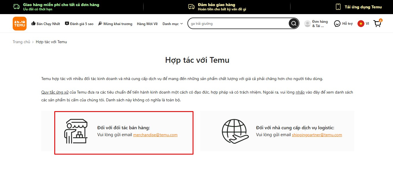 hợp tác với temu