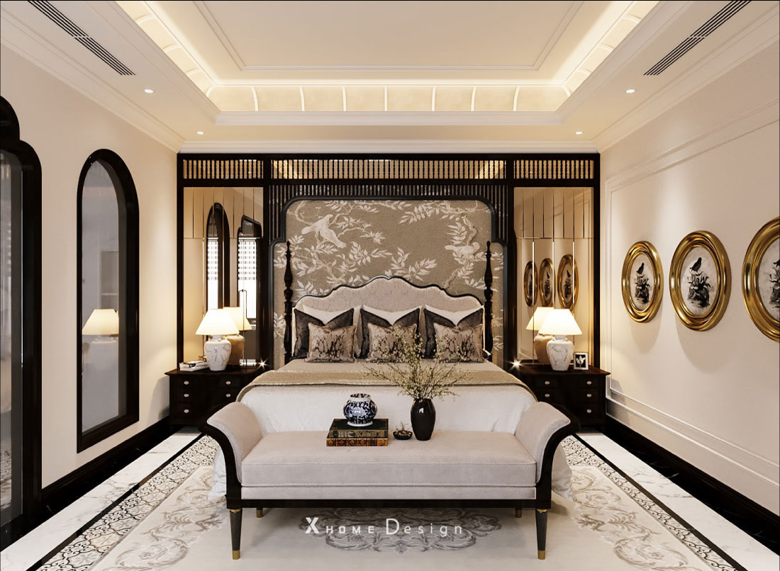 Phòng ngủ mang đậm nét Indochine