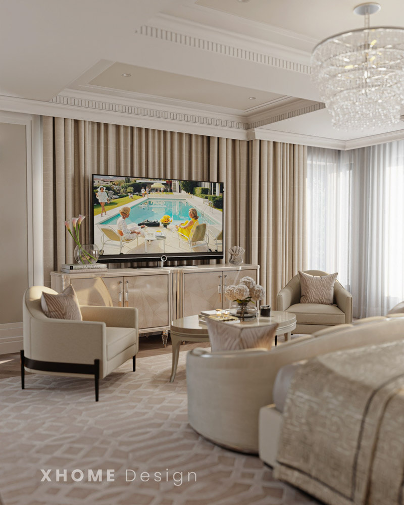 Thiết kế phòng ngủ 28m² tân cổ điển