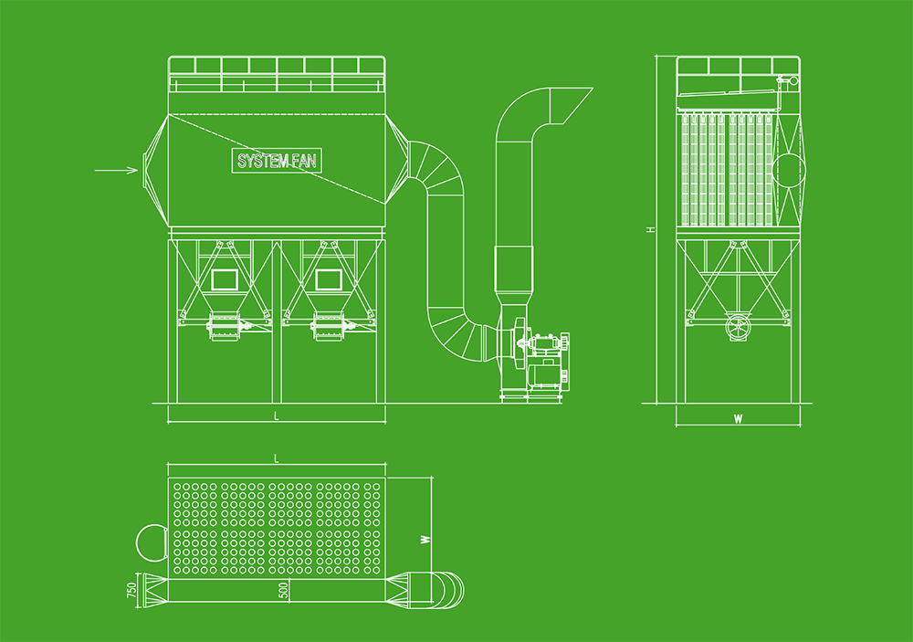 Bản vẽ hệ thống xử lý khí thải AC TOWER