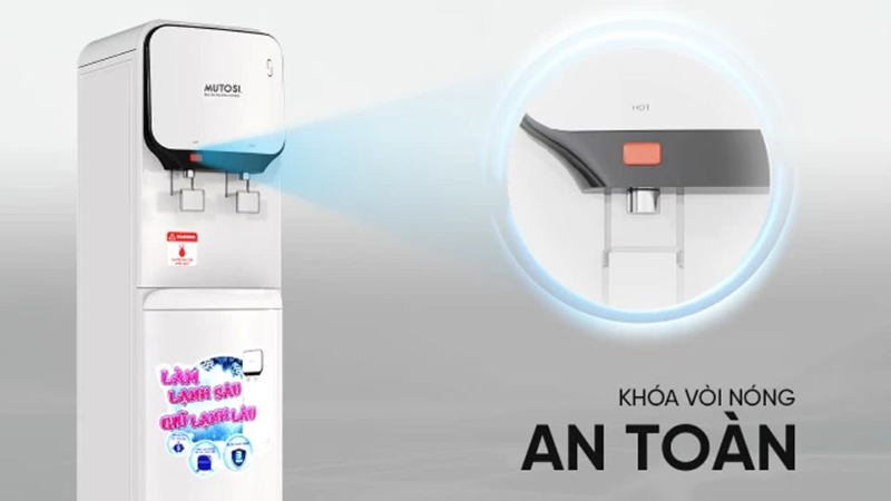 Cây nước nóng lạnh Mutosi có khóa vòi nước nóng thông minh tại Bệnh viện Thu Cúc