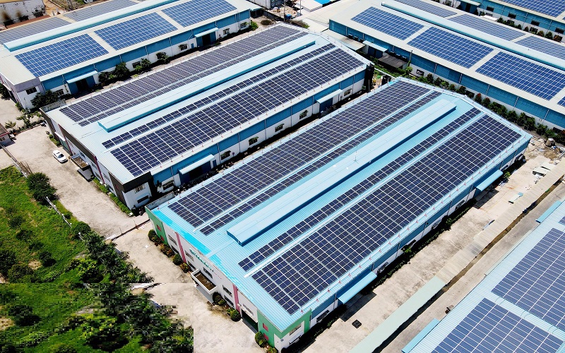 Sử dụng điện năng lượng mặt trời ở các nhà máy trong tương lai