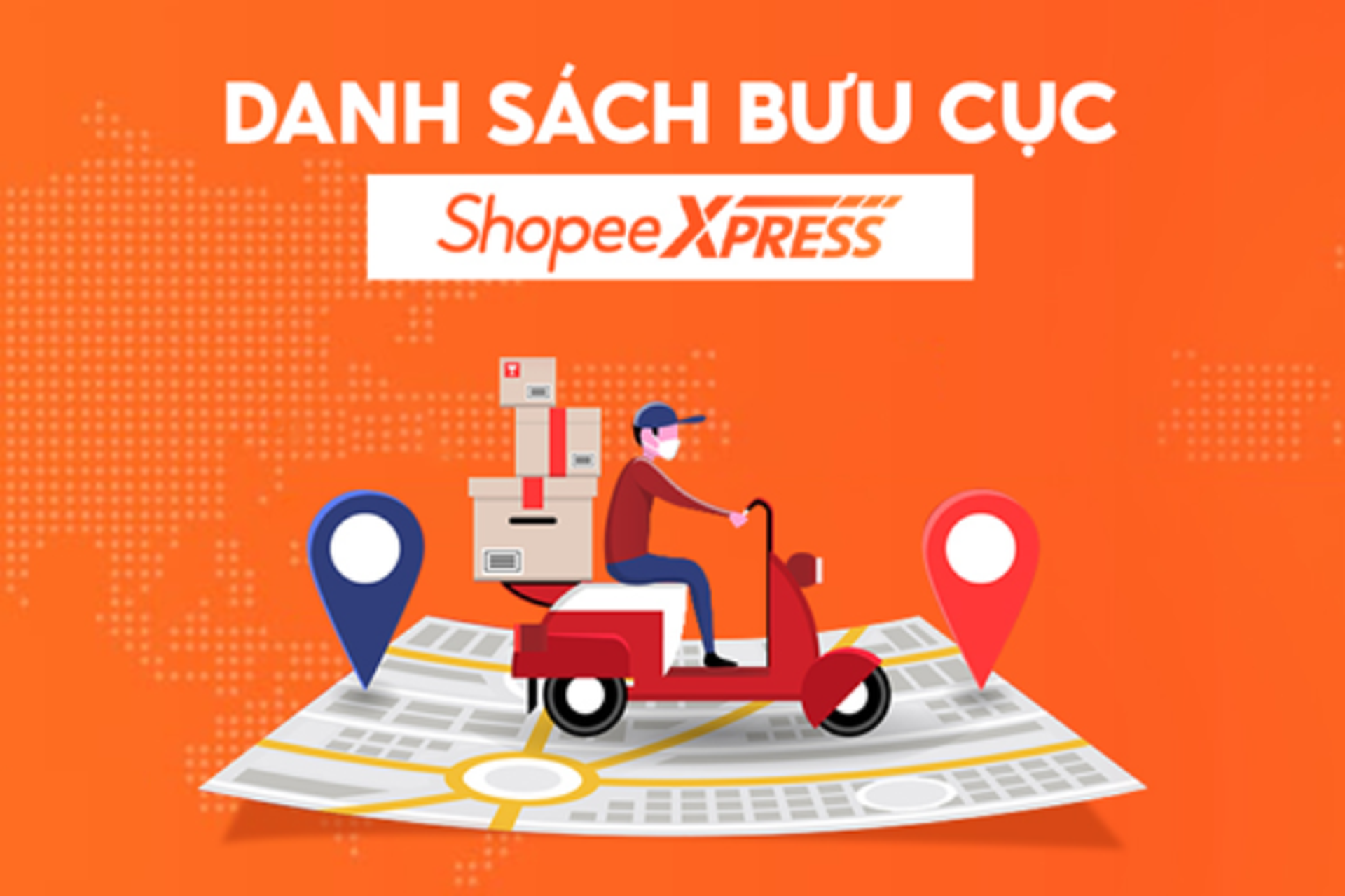 Danh sách các điểm gửi hàng của bưu cục Shopee Express